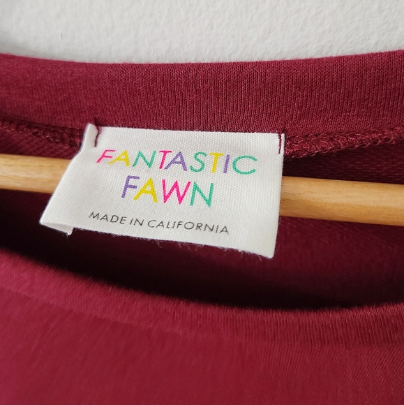 Women's Long Sleeves Graphic Sweater|Sizes Small Medium Large| Color Burgundy - Picture 5 of 8